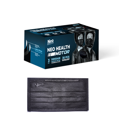 Neo Health Motor Mask 3 Ply Earloop 30_S Black